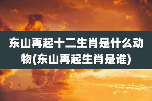 东山再起十二生肖是什么动物(东山再起生肖是谁)