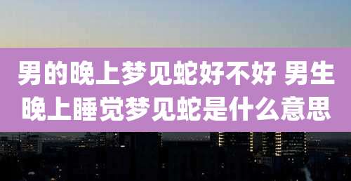 男的晚上梦见蛇好不好 男生晚上睡觉梦见蛇是什么意思