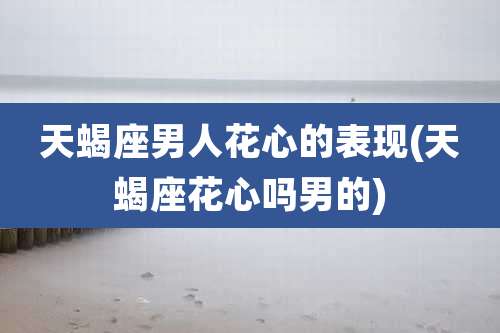 天蝎座男人花心的表现(天蝎座花心吗男的)