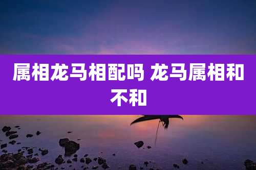 属相龙马相配吗 龙马属相和不和