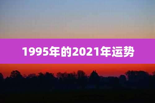 1995年的2021年运势