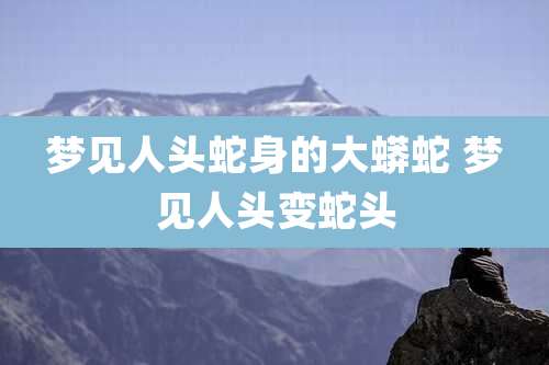 梦见人头蛇身的大蟒蛇 梦见人头变蛇头
