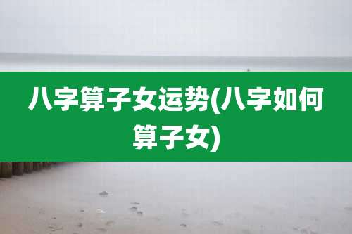 八字算子女运势(八字如何算子女)