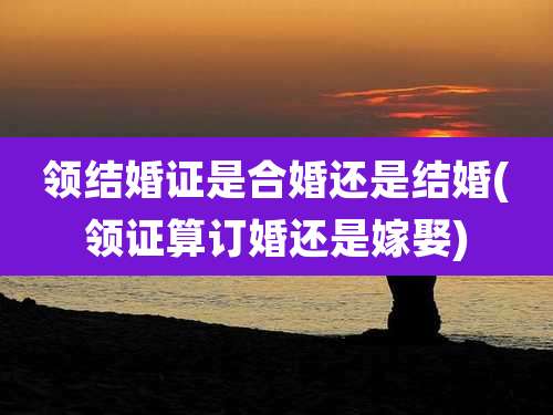 领结婚证是合婚还是结婚(领证算订婚还是嫁娶)