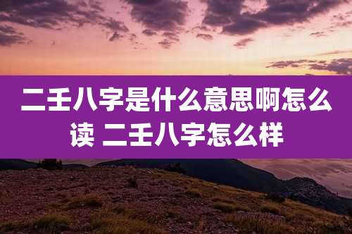 二壬八字是什么意思啊怎么读 二壬八字怎么样