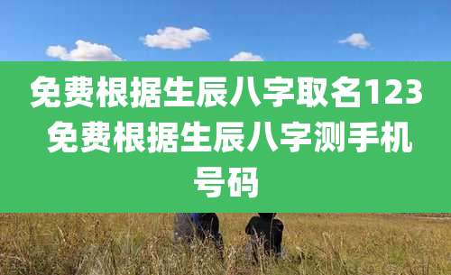 免费根据生辰八字取名123 免费根据生辰八字测手机号码