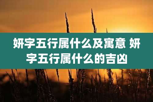 妍字五行属什么及寓意 妍字五行属什么的吉凶