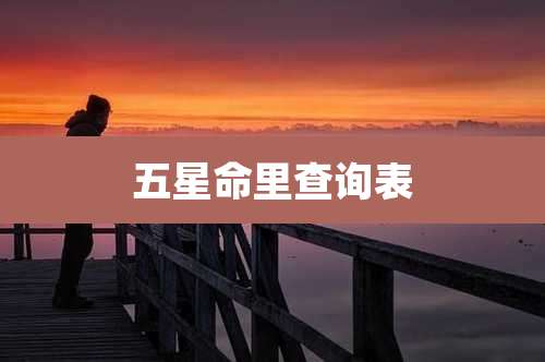 五星命里查询表