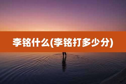 李铭什么(李铭打多少分)