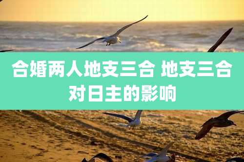 合婚两人地支三合 地支三合对日主的影响