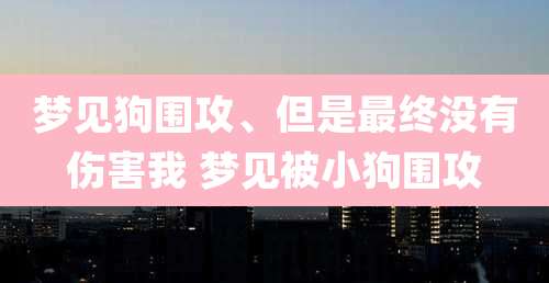 梦见狗围攻、但是最终没有伤害我 梦见被小狗围攻