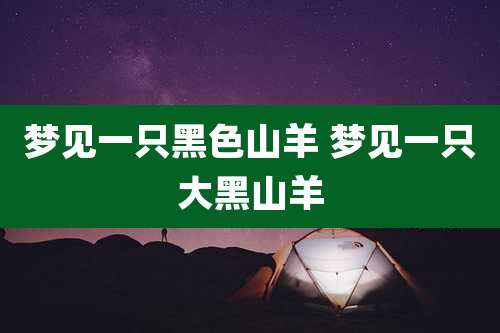 梦见一只黑色山羊 梦见一只大黑山羊
