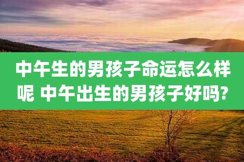 中午生的男孩子命运怎么样呢 中午出生的男孩子好吗?
