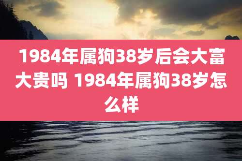 1984年属狗38岁后会大富大贵吗 1984年属狗38岁怎么样