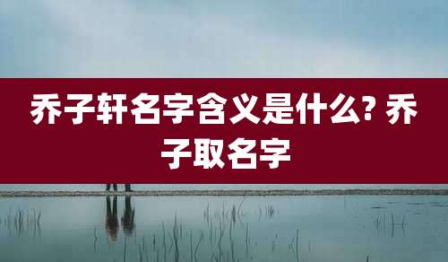 乔子轩名字含义是什么? 乔子取名字