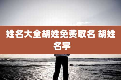 姓名大全胡姓免费取名 胡姓 名字