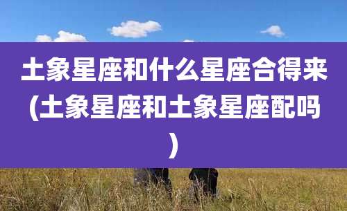 土象星座和什么星座合得来(土象星座和土象星座配吗)
