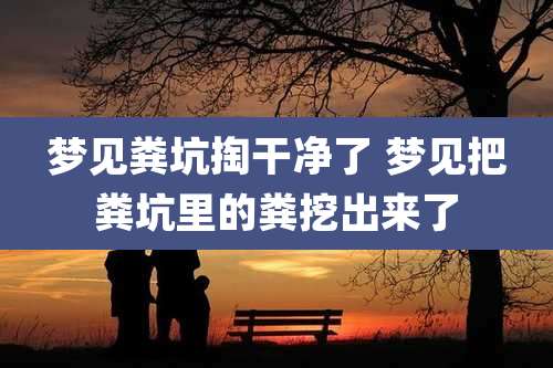 梦见粪坑掏干净了 梦见把粪坑里的粪挖出来了