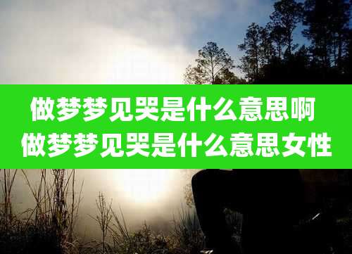做梦梦见哭是什么意思啊 做梦梦见哭是什么意思女性