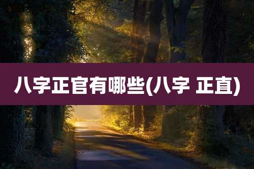 八字正官有哪些(八字 正直)