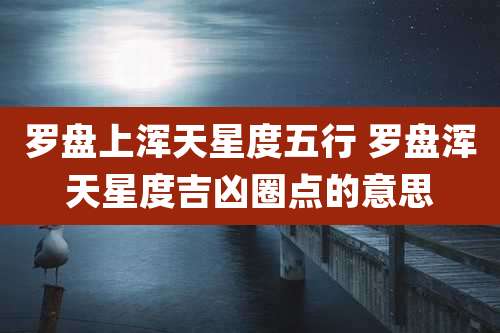 罗盘上浑天星度五行 罗盘浑天星度吉凶圈点的意思