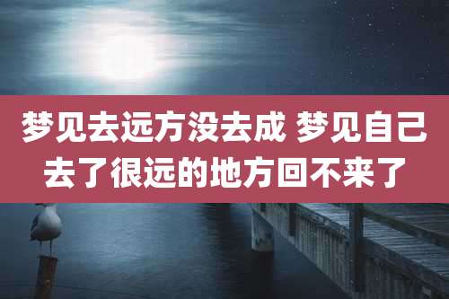 梦见去远方没去成 梦见自己去了很远的地方回不来了