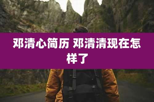 邓清心简历 邓清清现在怎样了