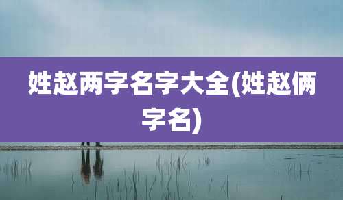 姓赵两字名字大全(姓赵俩字名)
