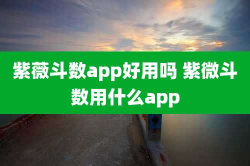 紫薇斗数app好用吗 紫微斗数用什么app