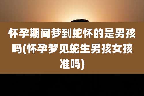 怀孕期间梦到蛇怀的是男孩吗(怀孕梦见蛇生男孩女孩准吗)