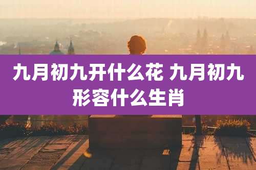 九月初九开什么花 九月初九形容什么生肖