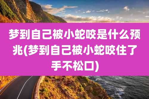 梦到自己被小蛇咬是什么预兆(梦到自己被小蛇咬住了手不松口)