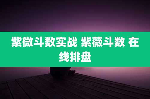 紫微斗数实战 紫薇斗数 在线排盘