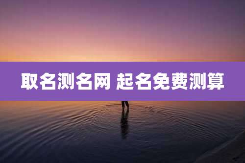 取名测名网 起名免费测算