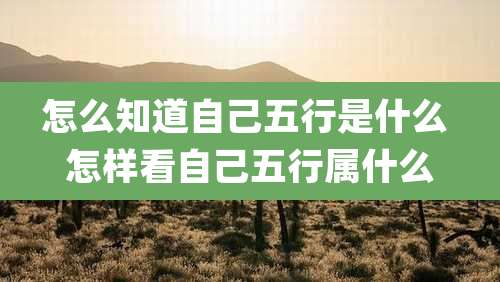 怎么知道自己五行是什么 怎样看自己五行属什么