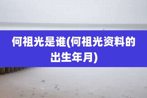 何祖光是谁(何祖光资料的出生年月)