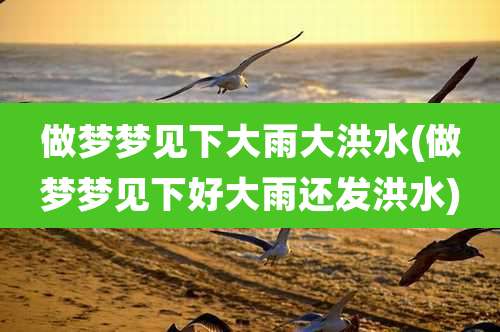 做梦梦见下大雨大洪水(做梦梦见下好大雨还发洪水)