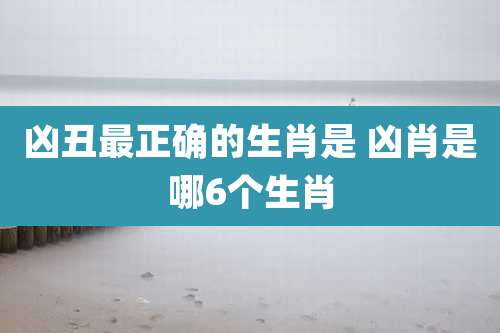 凶丑最正确的生肖是 凶肖是哪6个生肖