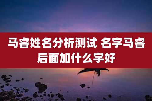 马睿姓名分析测试 名字马睿后面加什么字好