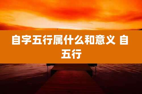 自字五行属什么和意义 自 五行