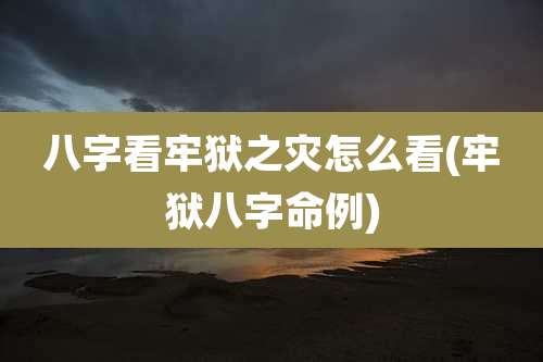 八字看牢狱之灾怎么看(牢狱八字命例)