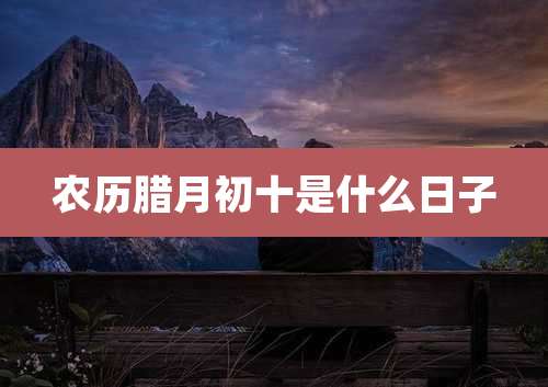 农历腊月初十是什么日子