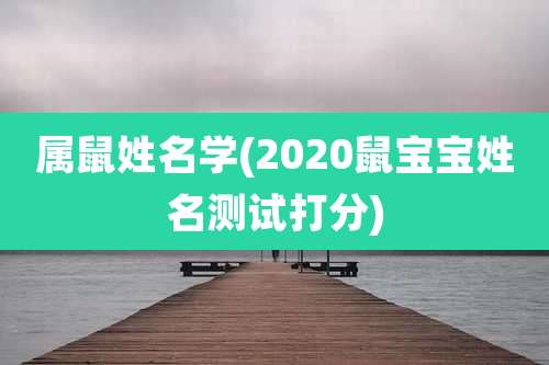 属鼠姓名学(2020鼠宝宝姓名测试打分)
