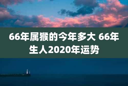 66年属猴的今年多大 66年生人2020年运势