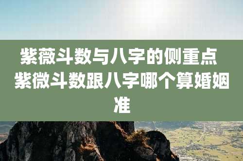 紫薇斗数与八字的侧重点 紫微斗数跟八字哪个算婚姻准