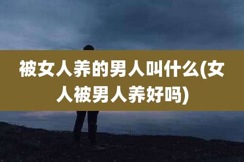 被女人养的男人叫什么(女人被男人养好吗)