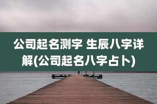 公司起名测字 生辰八字详解(公司起名八字占卜)
