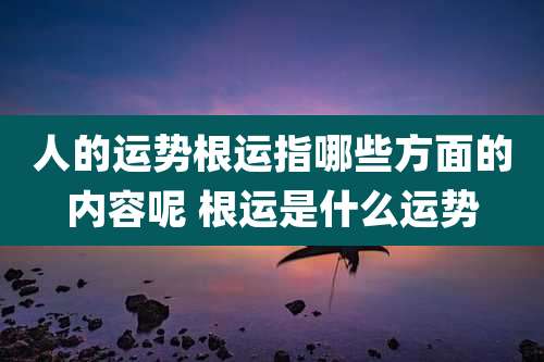 人的运势根运指哪些方面的内容呢 根运是什么运势