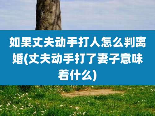 如果丈夫动手打人怎么判离婚(丈夫动手打了妻子意味着什么)