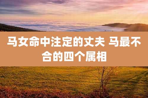 马女命中注定的丈夫 马最不合的四个属相